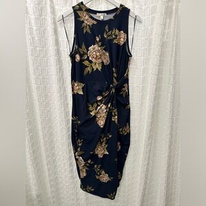 Nine Britton Floral Faux Wrap Midi Dress